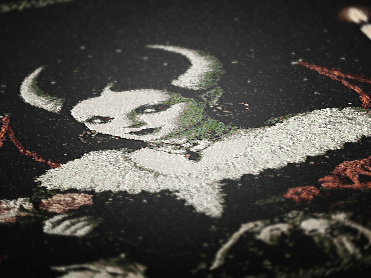 Lilith, Gothic Devil Demon Woven Blanket, Dark Romance Witchcore Tapestry Horned Woman, Candlelit Ritual Scene, Whimsigoth Wall Art Decor