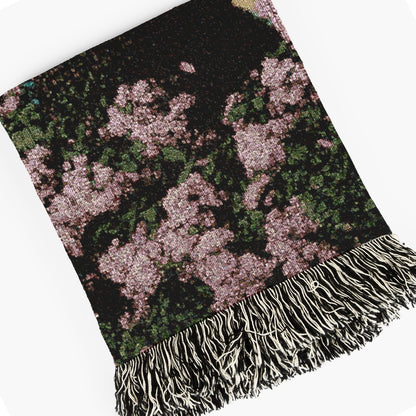 Godzilla in Love Sakura Bouquet, Cotton Woven Blanket Throw, Romantic Kaiju Gojira Funny Tapestry, Woven Wall Art, Weirdcore Decor Gift