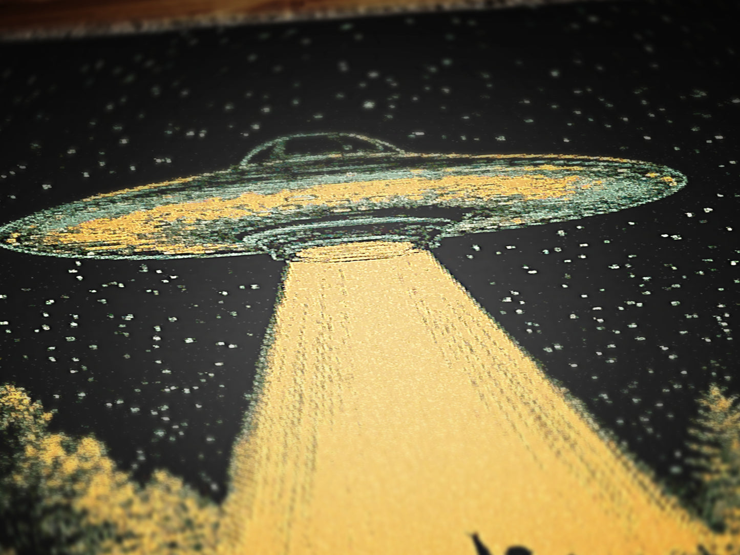 UFO Abduction At Music Festival Woven Blanket, Cotton Woven Couch Throw, Sci-Fi Home Decor, Weirdcore Funny Tapestry Alien Room Art Gifts,