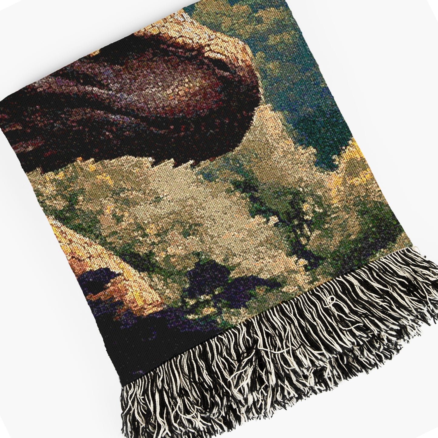 Dragon Woven Blanket,  Fantasy Castle Medieval Large Wall Tapestry, Castlecore Dragon Art Throw, Gothic Bedroom or Couch Decor