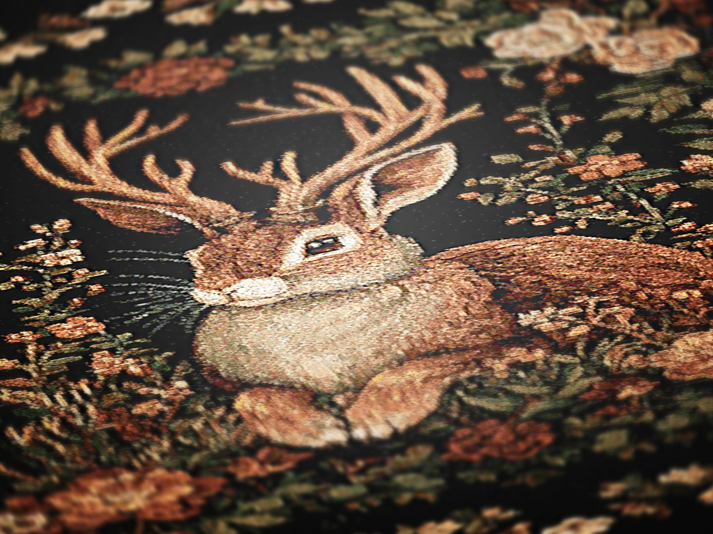Jackalope Woven Blanket, Mythical Rabbit Deer Nature Tapestry Throw, Moody Cottagecore Whimsigoth Botanical Home Decor, Witchy Gift