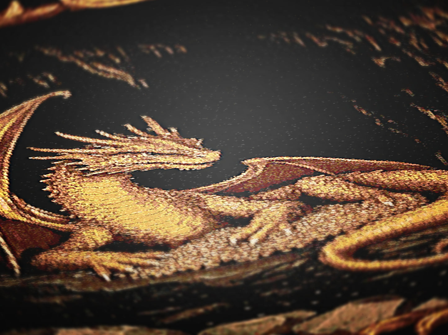 Gold Dragon Woven Blanket, Fantasy Fire Dragon Medieval Tapestry Throw, Mythical Creature Blanket for Dungeon And Whimsigoth Decor, RPG Gift