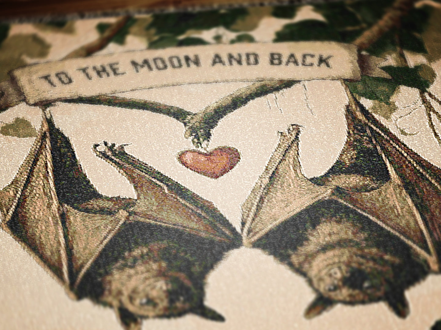 Personalized Bat Couple Woven Blanket, Cozy Decor for Halloween, Unique Gift for Bat Lovers, Customizable Throw Blanket, Autumn Home Accents