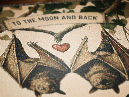 Personalized Bat Couple Woven Blanket, Cozy Decor for Halloween, Unique Gift for Bat Lovers, Customizable Throw Blanket, Autumn Home Accents