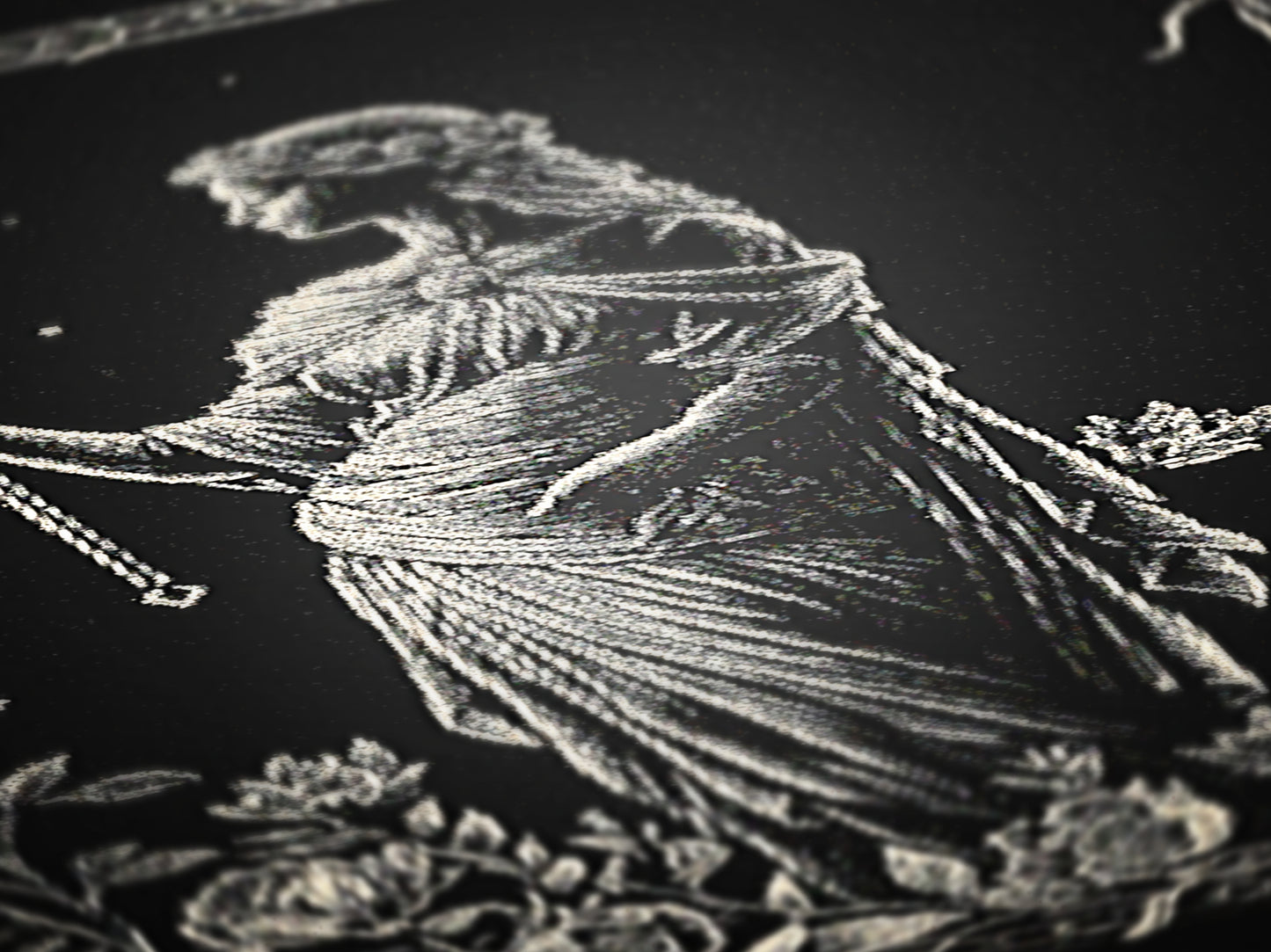 Hecate Woven Tapestry Blanket, Greek Mythology Witch Goddess Blanket with Torch and Floral Border, Whimsigoth Dark Academia Wiccan Decor