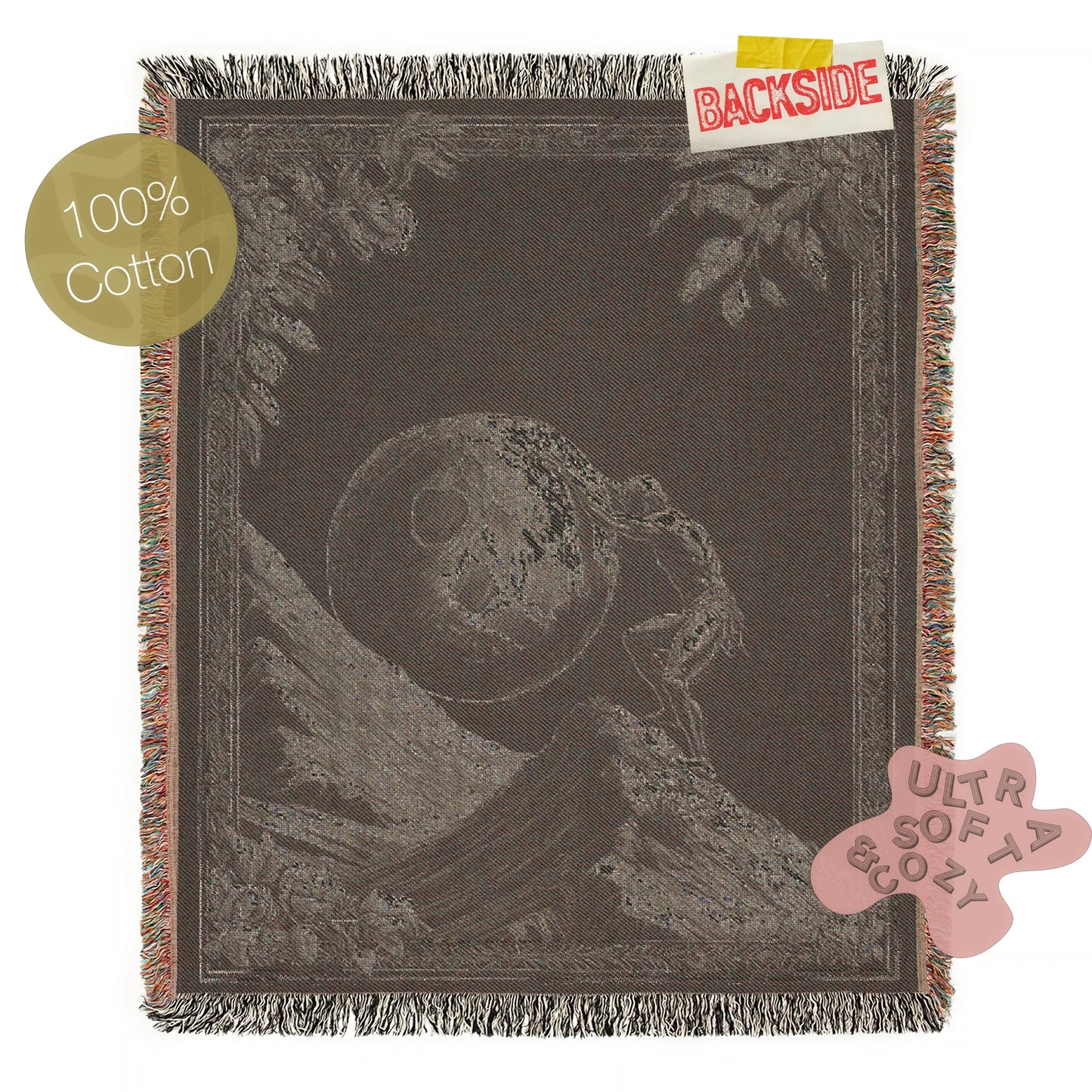 Sisyphus Woven Blanket, Greek Mythology Large Wall Tapestry, Throw Blanket Couch, Whimsigoth Dark Academia Perseverance Art