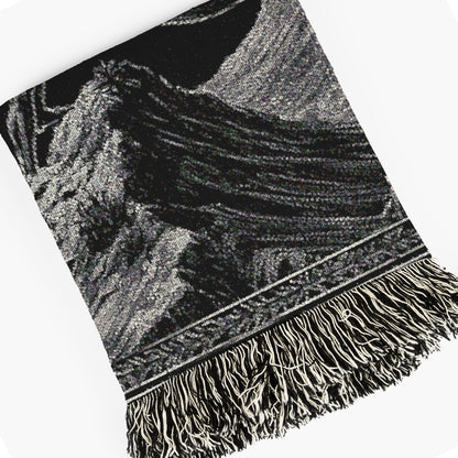 Sisyphus Woven Blanket, Greek Mythology Large Wall Tapestry, Throw Blanket Couch, Whimsigoth Dark Academia Perseverance Art