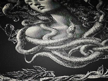 Medusa Woven Blanket, Gothic Greek Mythology Snake Goddess, Large Wall Tapestry, Throw Blanket Couch, Whimsigoth Decor, Witchcore Wall Art
