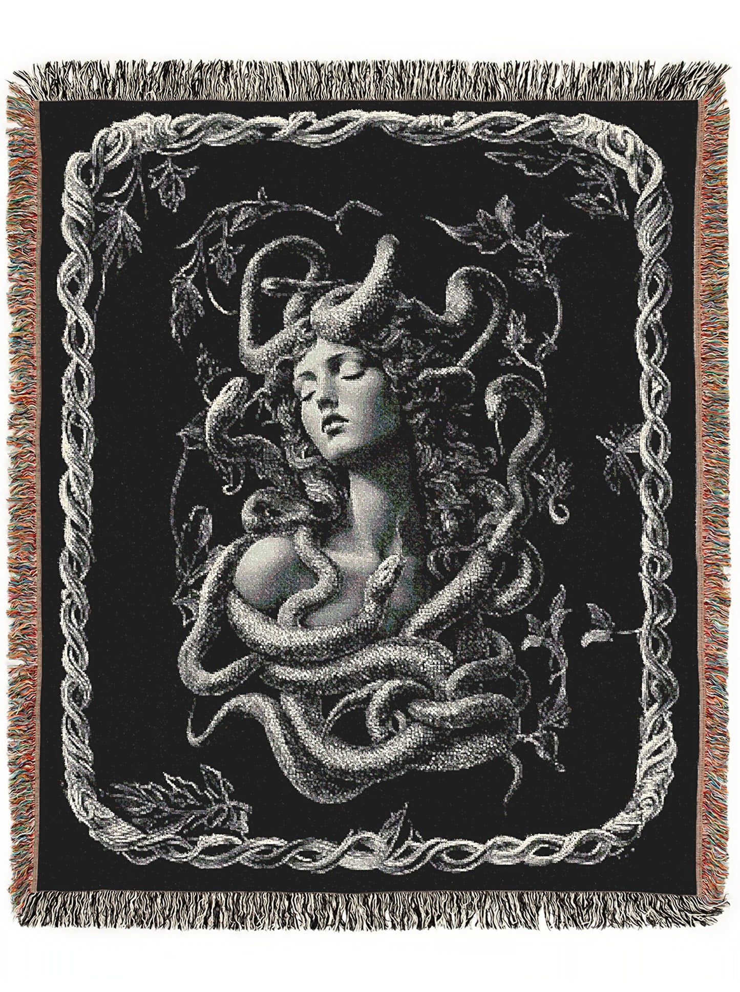 Medusa Woven Blanket, Gothic Greek Mythology Snake Goddess, Large Wall Tapestry, Throw Blanket Couch, Whimsigoth Decor, Witchcore Wall Art