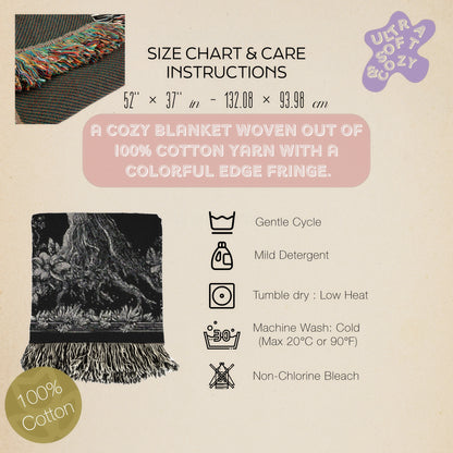 Yggdrasil, Tree of Life Woven Blanket, Mystical Large Wall Tapestry Throw for Witchcore Whimsigoth Decor, Altar Cloth or Spiritual Wall Art