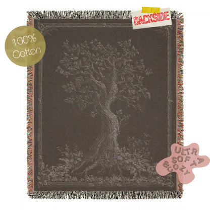 Yggdrasil, Tree of Life Woven Blanket, Mystical Large Wall Tapestry Throw for Witchcore Whimsigoth Decor, Altar Cloth or Spiritual Wall Art