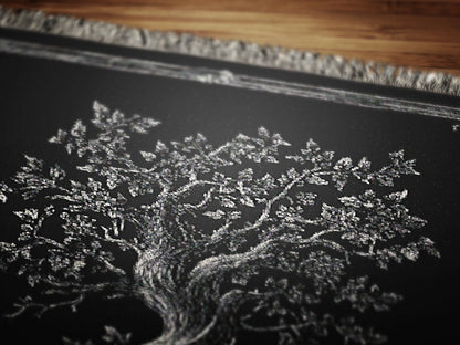 Yggdrasil, Tree of Life Woven Blanket, Mystical Large Wall Tapestry Throw for Witchcore Whimsigoth Decor, Altar Cloth or Spiritual Wall Art