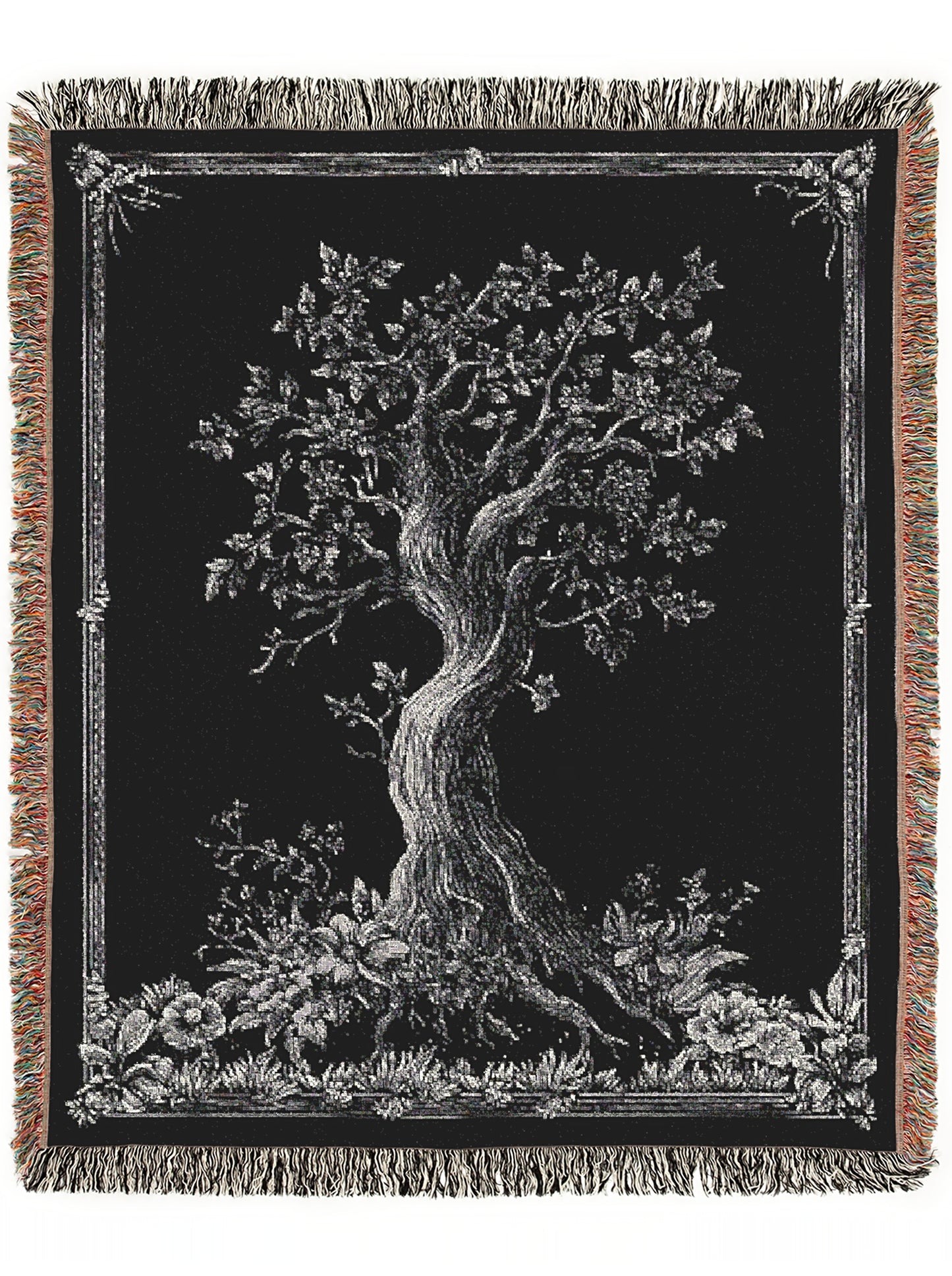 Yggdrasil, Tree of Life Woven Blanket, Mystical Large Wall Tapestry Throw for Witchcore Whimsigoth Decor, Altar Cloth or Spiritual Wall Art