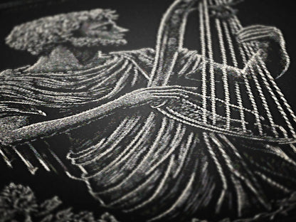 Apollo Ancient Greek God Woven Blanket, Greek Mythologicy Harp Large Wall Tapestry Throw, Librarycore Whimsigoth Aesthetic Decor