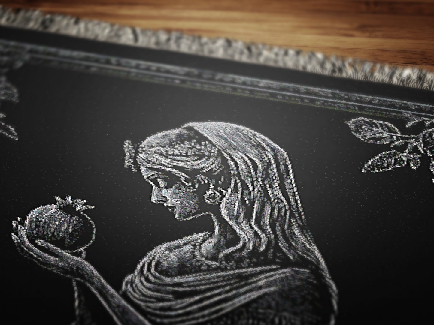 Persephone And The Pomegrante Woven Blanket, Greek Mythology Goddes of the Underworld, Large Wall Tapestry, Witchcore Whimsigoth Decor