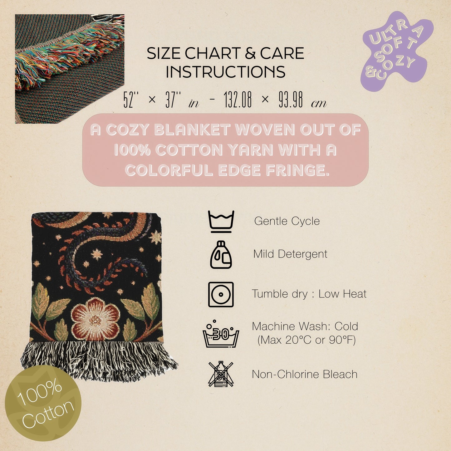 Medieval Floral Dragon Large Wall Tapestry Blanket, Mythical Fantasy Woven Wall Art Throw, Forest Castlecore Whimsigoth Cottagecore Decor