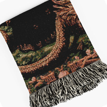 Lilith Woven Blanket, Floral Satanic Wall Art, Nature Tapestry Throw, Moody Cottagecore Whimsigoth Botanical Home Decor, Witchy Gift