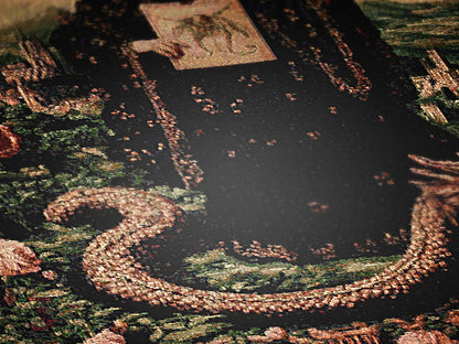 Lilith Woven Blanket, Floral Satanic Wall Art, Nature Tapestry Throw, Moody Cottagecore Whimsigoth Botanical Home Decor, Witchy Gift