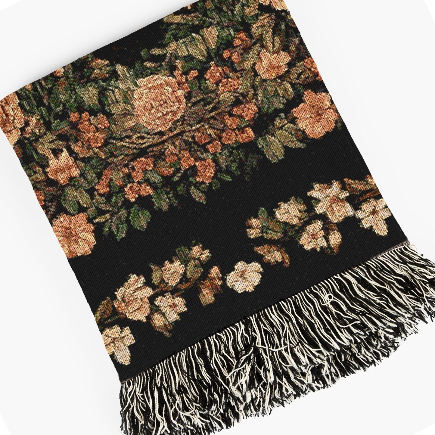 Black Phillip Woven Blanket, Mythical Baphomet Nature Tapestry Throw, Moody Cottagecore Whimsigoth Botanical Home Decor, Witchy Gift