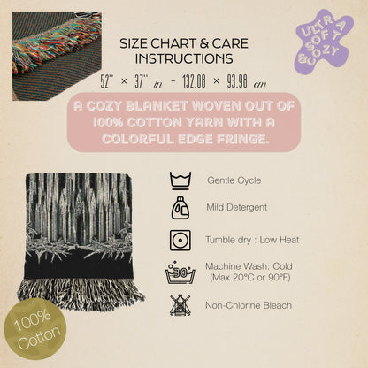 Gothic Cathedral Woven Blanket, Large Wall Tapestry, Wall Decor Over The Bed, Gift for Her, Bedspread Throw Blanket for Cozy Nights