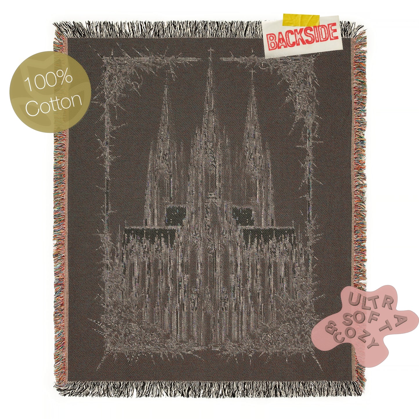 Gothic Cathedral Woven Blanket, Large Wall Tapestry, Wall Decor Over The Bed, Gift for Her, Bedspread Throw Blanket for Cozy Nights