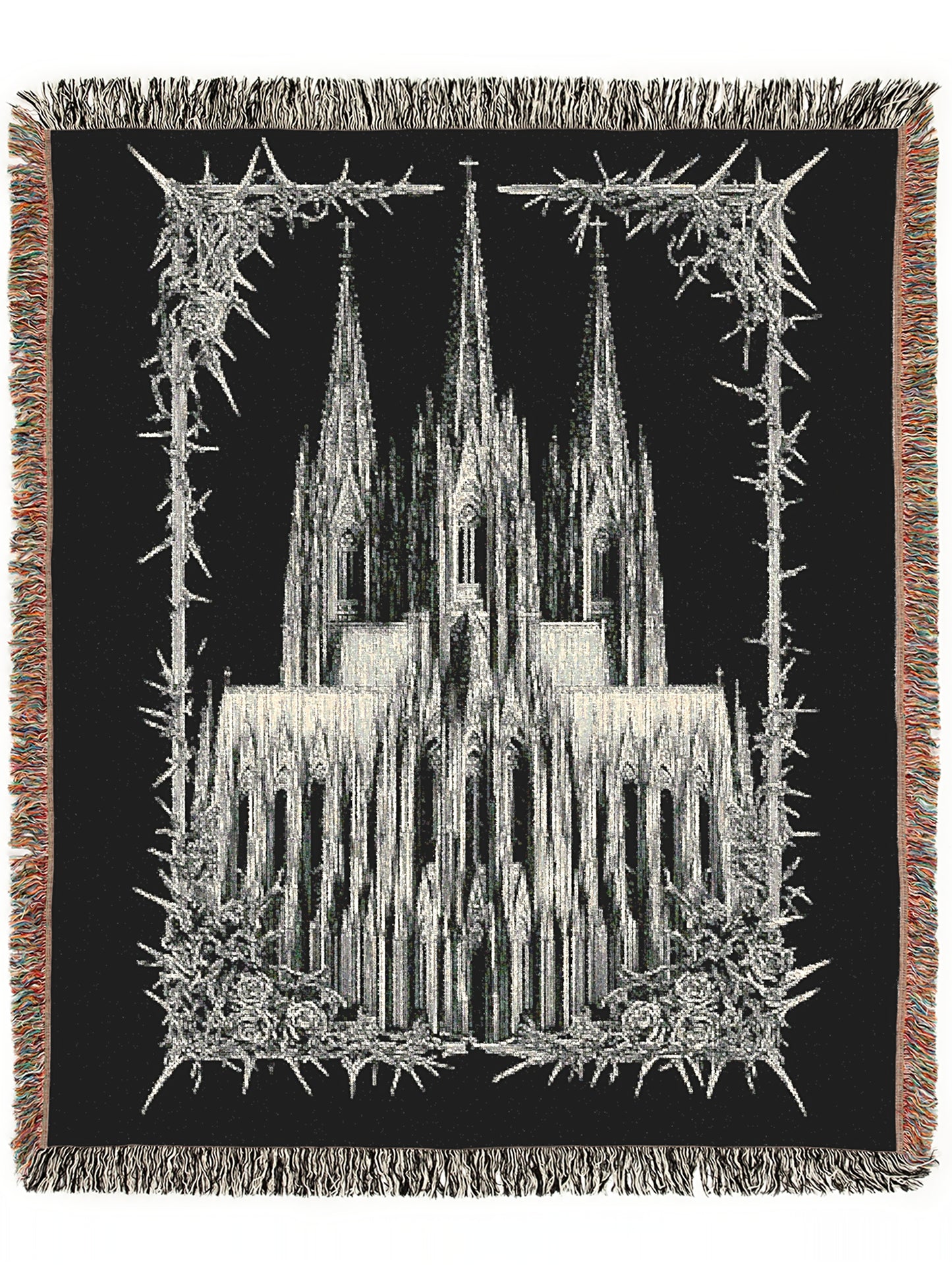 Gothic Cathedral Woven Blanket, Large Wall Tapestry, Wall Decor Over The Bed, Gift for Her, Bedspread Throw Blanket for Cozy Nights