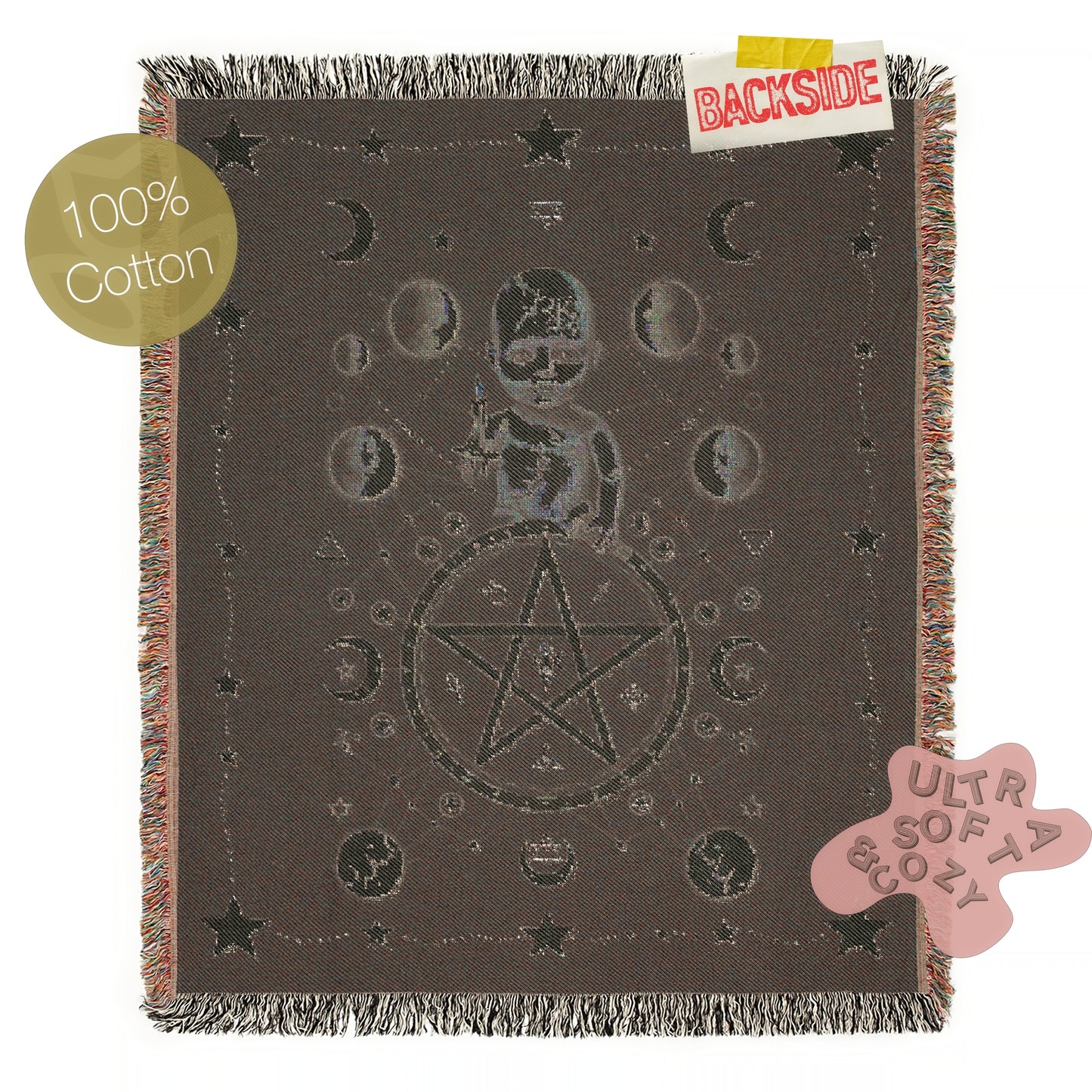 Pagan Satanic Gothic Baby Doll Large Tapestry Blanket, Woven Wall Art, Whimsigoth Pastel Goth Decor, Gift for Macabre Occult Lovers