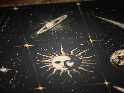 Celestial Sun And Moon Woven Blanket, Boho Whimsical Large Tapestry Throw, Mystical Whimsigoth Checkerboard Throw, Astrology Home Decor Gift