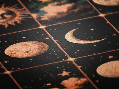 Celestial Astronomy Woven Blanket, Boho Whimsical Planets Tapestry Throw, Mystical Whimsigoth Throw, Cozy Bohemian Home Decor Gift