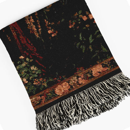 Persephone And The Pomegrante Woven Throw Blanket, Greek Mythology Goddes of the Underworld, Large Wall Tapestry, Witchcore Whimsigoth Decor