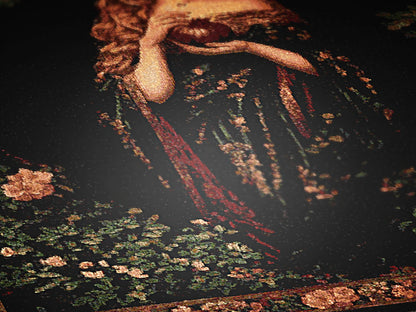 Persephone And The Pomegrante Woven Throw Blanket, Greek Mythology Goddes of the Underworld, Large Wall Tapestry, Witchcore Whimsigoth Decor