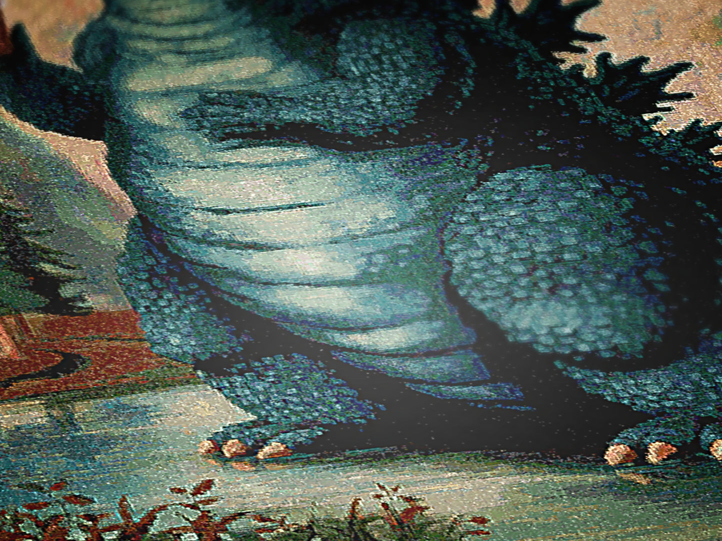 Godzilla And Icecream, Cotton Woven Throw Blanket, Quirky Playful Kaiju Gojira Funny Tapestry, Woven Wall Art, Weirdcore Decor Gift