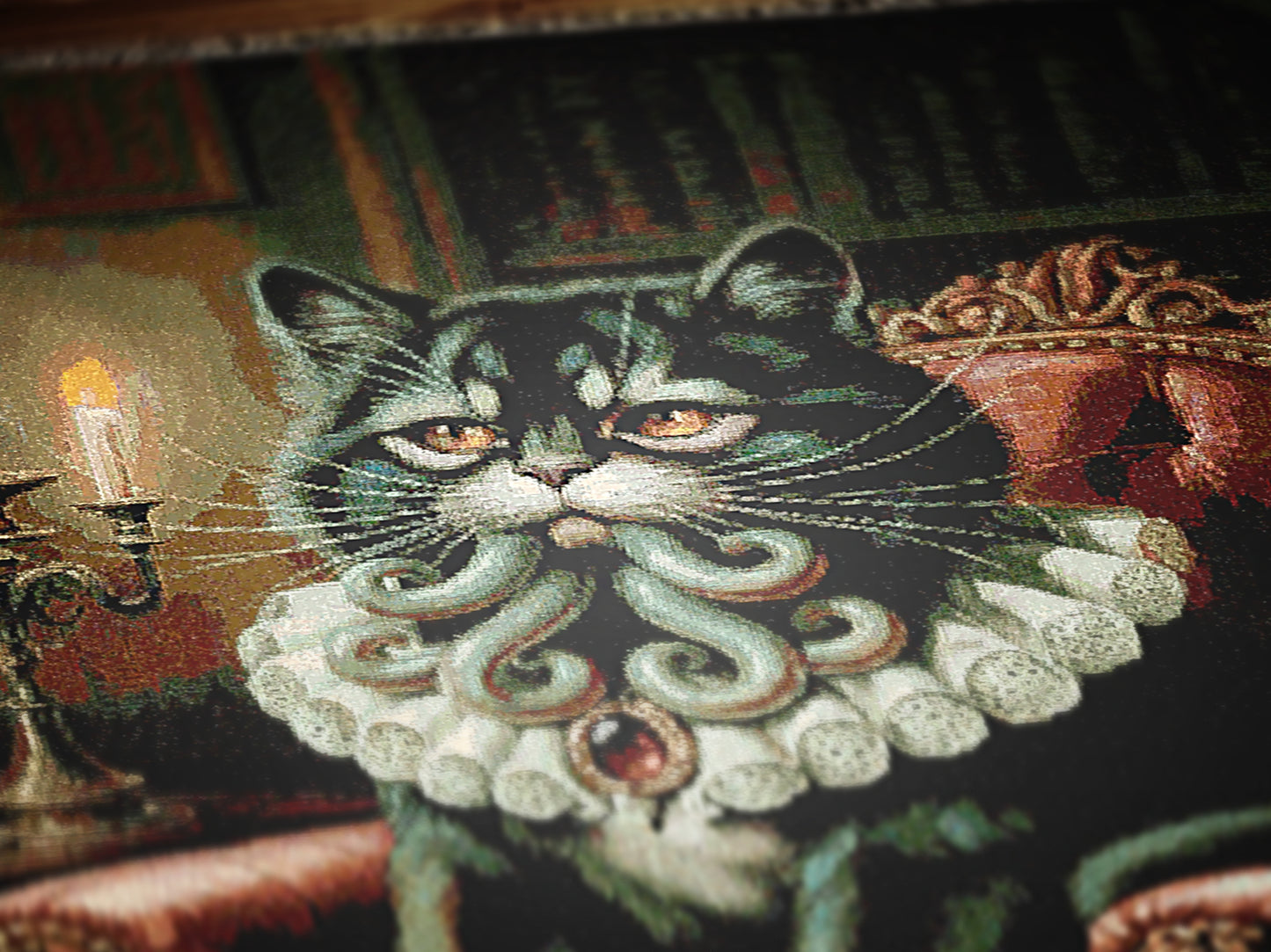 Funny Cat Cathulhu, Cotton Woven Throw Blanket, Lovecraft Gothic Funny Tapestry, Woven Wall Art, Whimsigoth Decor, Large Wall Hanging