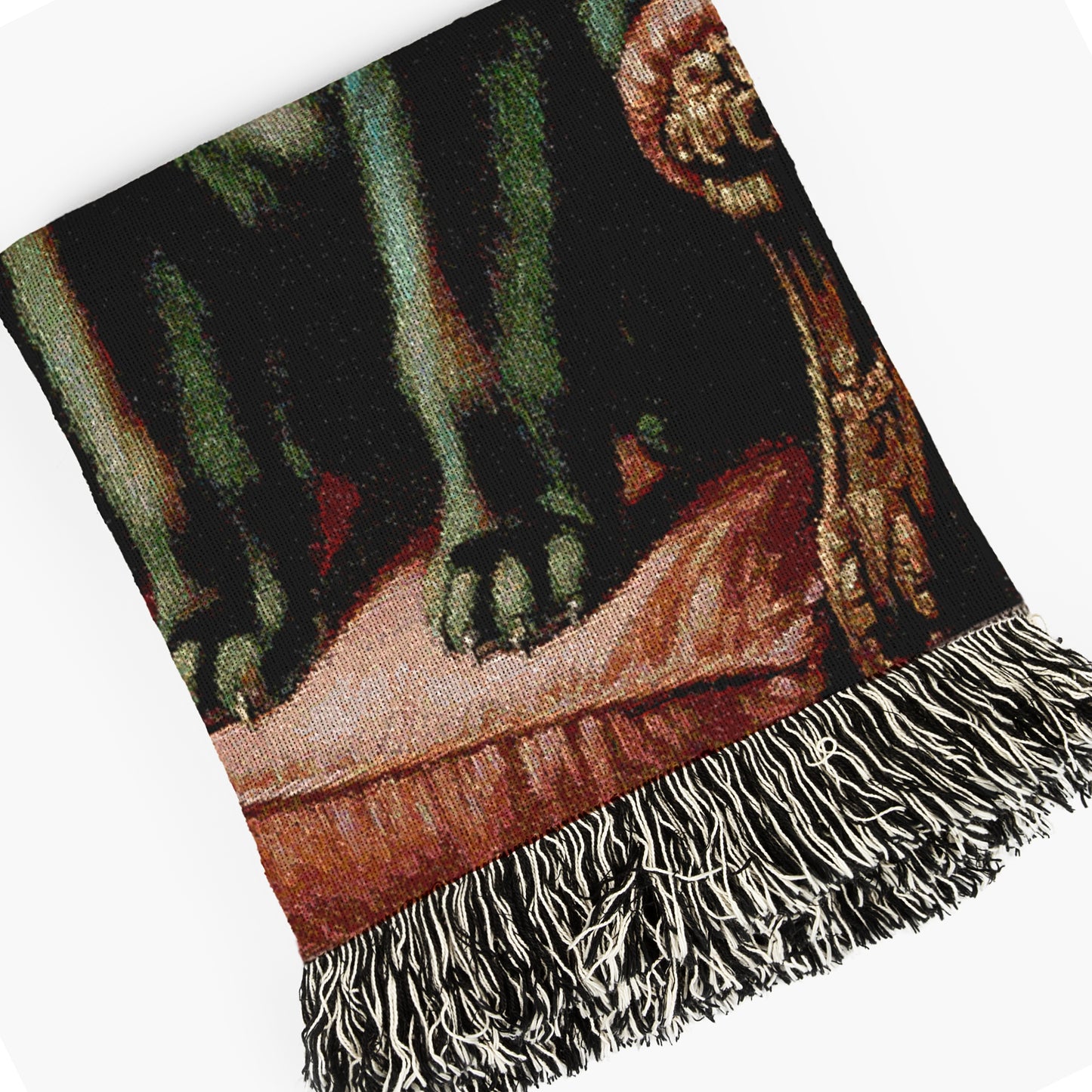 Funny Cat Cathulhu, Cotton Woven Throw Blanket, Lovecraft Gothic Funny Tapestry, Woven Wall Art, Whimsigoth Decor, Large Wall Hanging