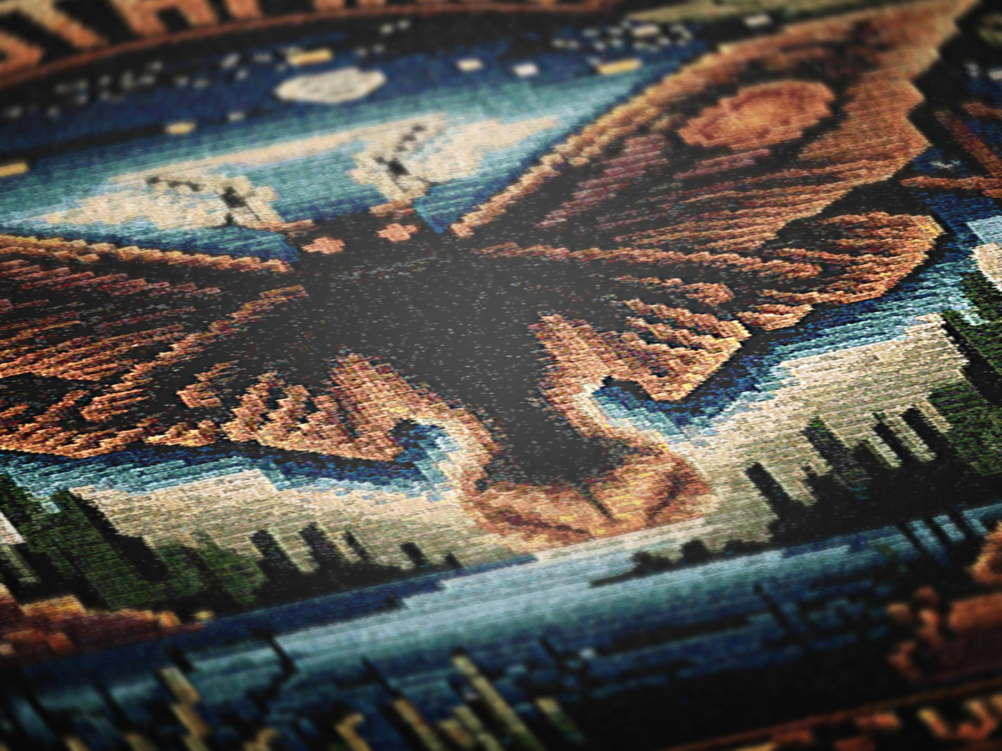 Legendary Mothman Retro Jacquard Woven Blanket, Point Pleasant West Virginia Cryptid Throw, Spooky Monster Decor, Cryptozoology Gift