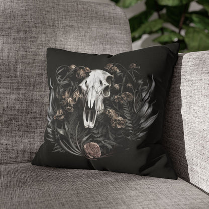 C-2 Botanical Ram Skull Woven Pillow