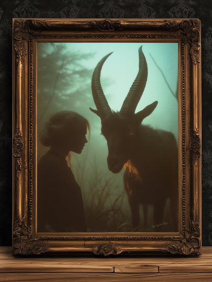 Black Phillip Wall Art, Black Goat Print, Occult Art, Dark Moody Prints, Horror Witchy Room Decor, Wiccan Goth Art, Gothic Gift