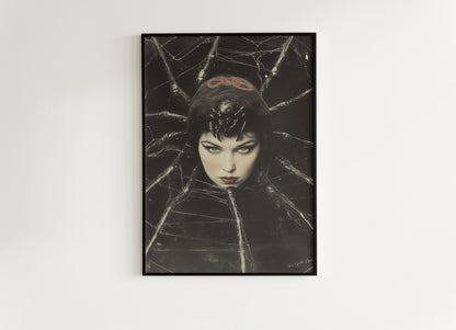 Spidora, Spider Girl, Vintage Circus Wall Art, Retro Cabinet Card, Freakshow, Sideshow Print, Oddities & Curiosities Poster, Weird Art Print