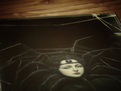 Spider Girl, Vintage Spidora Circus Wall Art, Retro Cabinet Card, Freakshow, Sideshow Print, Oddities & Curiosities Poster, Weird Art Print