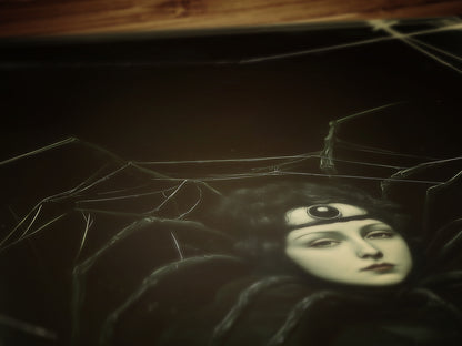 Spider Girl, Vintage Spidora Circus Wall Art, Retro Cabinet Card, Freakshow, Sideshow Print, Oddities & Curiosities Poster, Weird Art Print