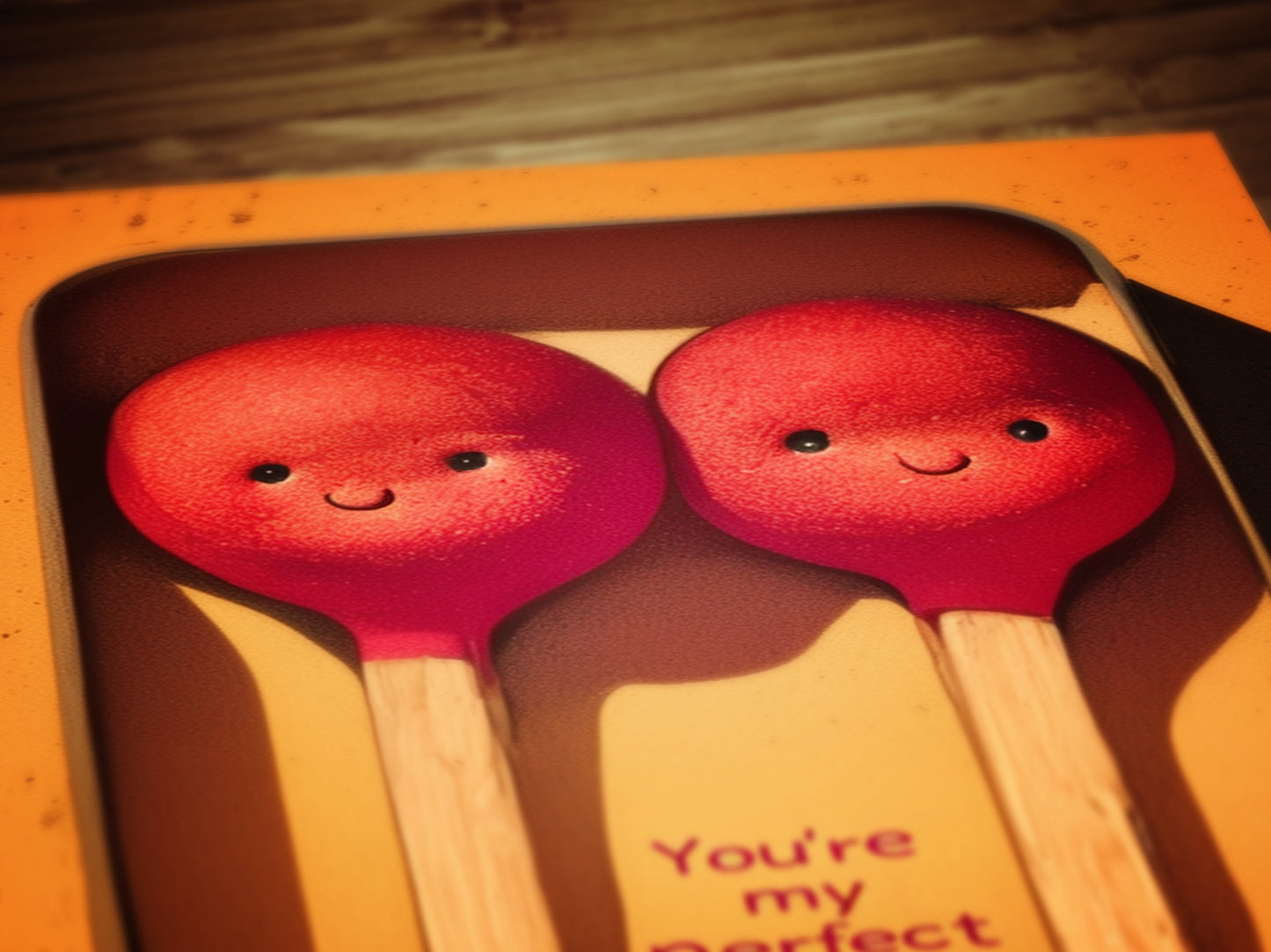 The Perfect Match, Cute Matchstick Couple Gift, Romantic Anniversary & Valentine's Day Gift for Boyfriend Girlfriend, Love Keepsake Decor