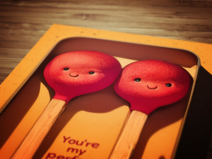 The Perfect Match, Cute Matchstick Couple Gift, Romantic Anniversary & Valentine's Day Gift for Boyfriend Girlfriend, Love Keepsake Decor