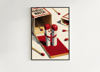 The Perfect Match, Cute Matchbook Couple Gift, Romantic Anniversary & Funny Valentine's Day Gift for Boyfriend Girlfriend, Digital Download