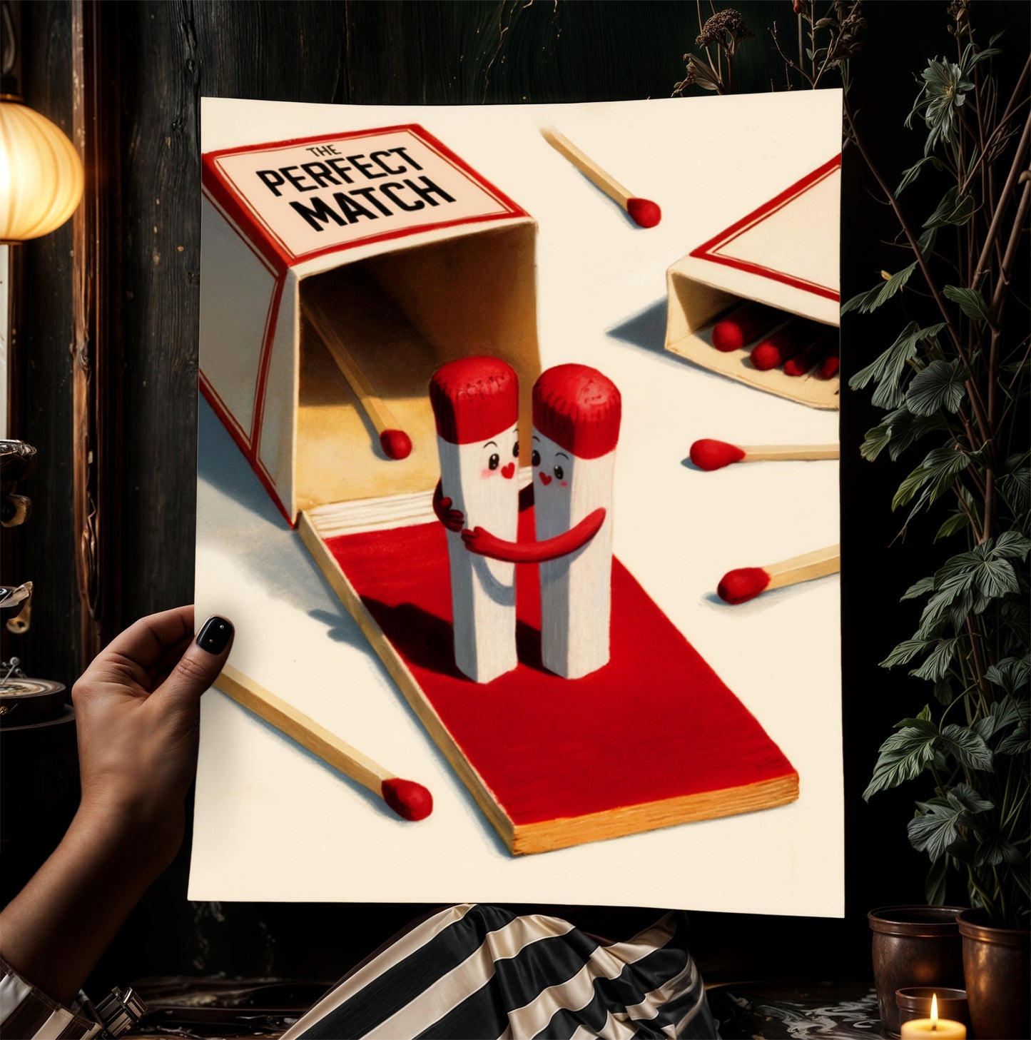 The Perfect Match, Cute Matchbook Couple Gift, Romantic Anniversary & Funny Valentine's Day Gift for Boyfriend Girlfriend, Digital Download