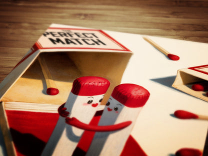 The Perfect Match, Cute Matchbook Couple Gift, Romantic Anniversary & Funny Valentine's Day Gift for Boyfriend Girlfriend, Digital Download