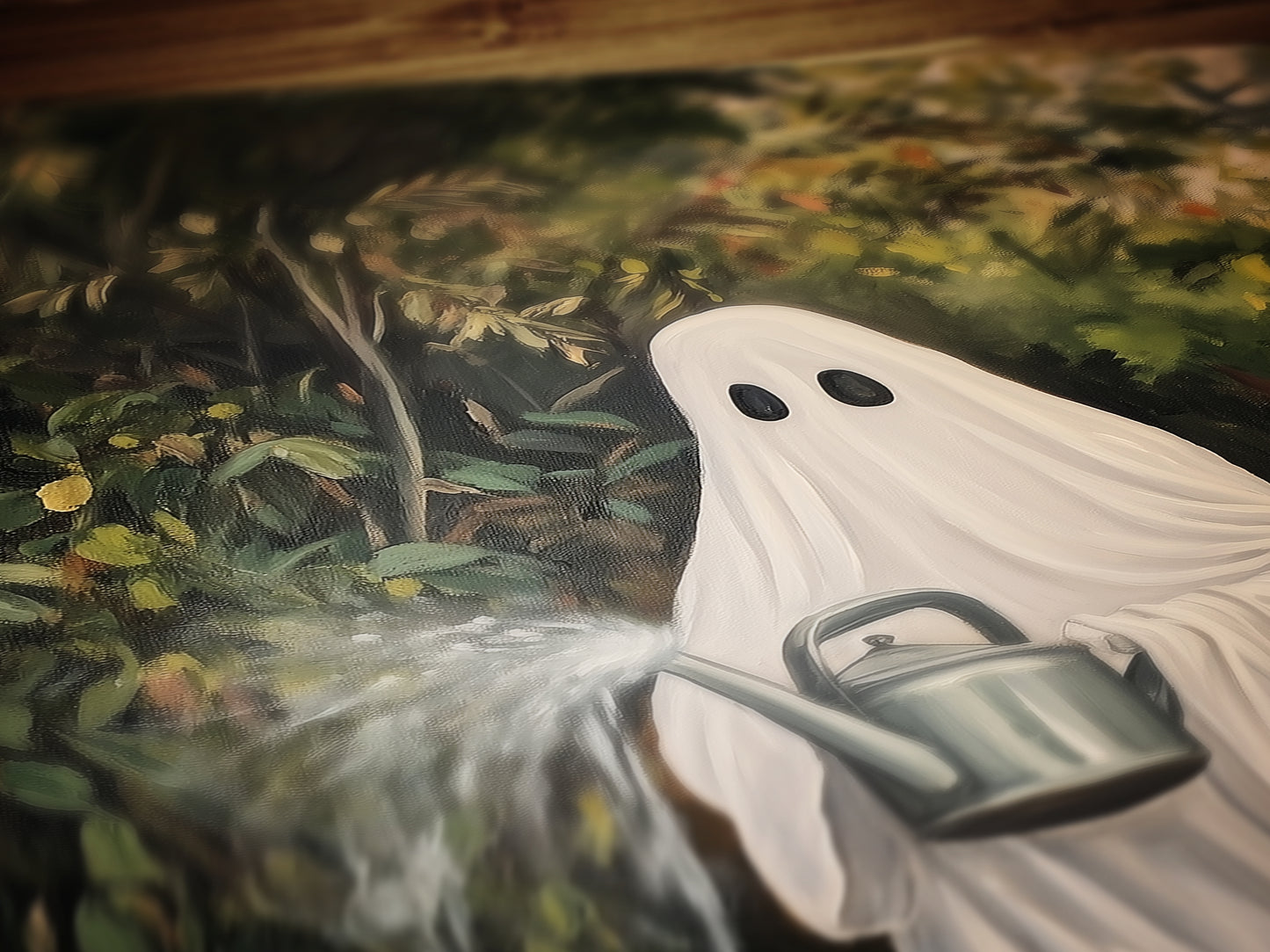 Houseplant Lover Ghost Painting, Vintage Poster, Art Poster Print, Dark Academia, Haunting Ghost, Weird Art Decor Gifts