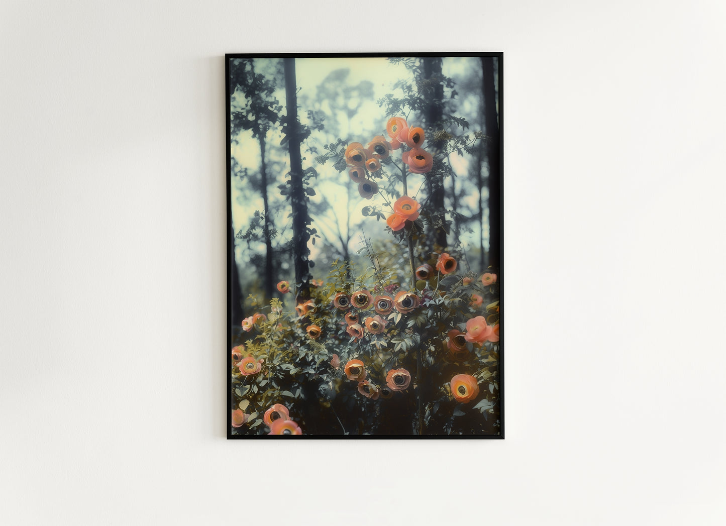 Gothic Forest Botanical Print, Moody Dark Academia Poster, Pagan Wicca Wall Decor, Occult Floral Whimsigoth Decor