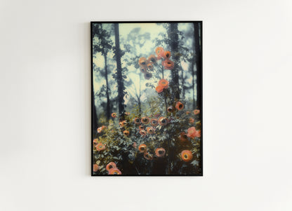 Gothic Forest Botanical Print, Moody Dark Academia Poster, Pagan Wicca Wall Decor, Occult Floral Whimsigoth Decor