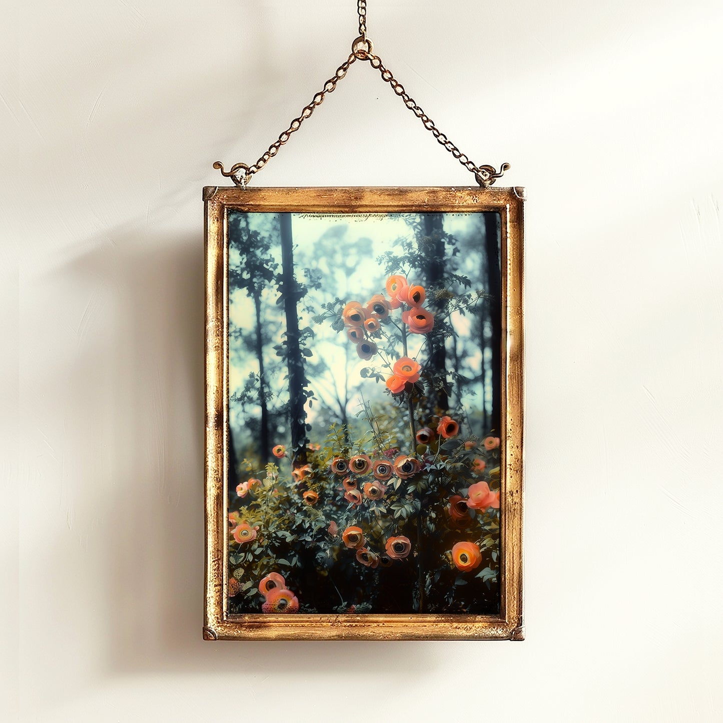 Gothic Forest Botanical Print, Moody Dark Academia Poster, Pagan Wicca Wall Decor, Occult Floral Whimsigoth Decor