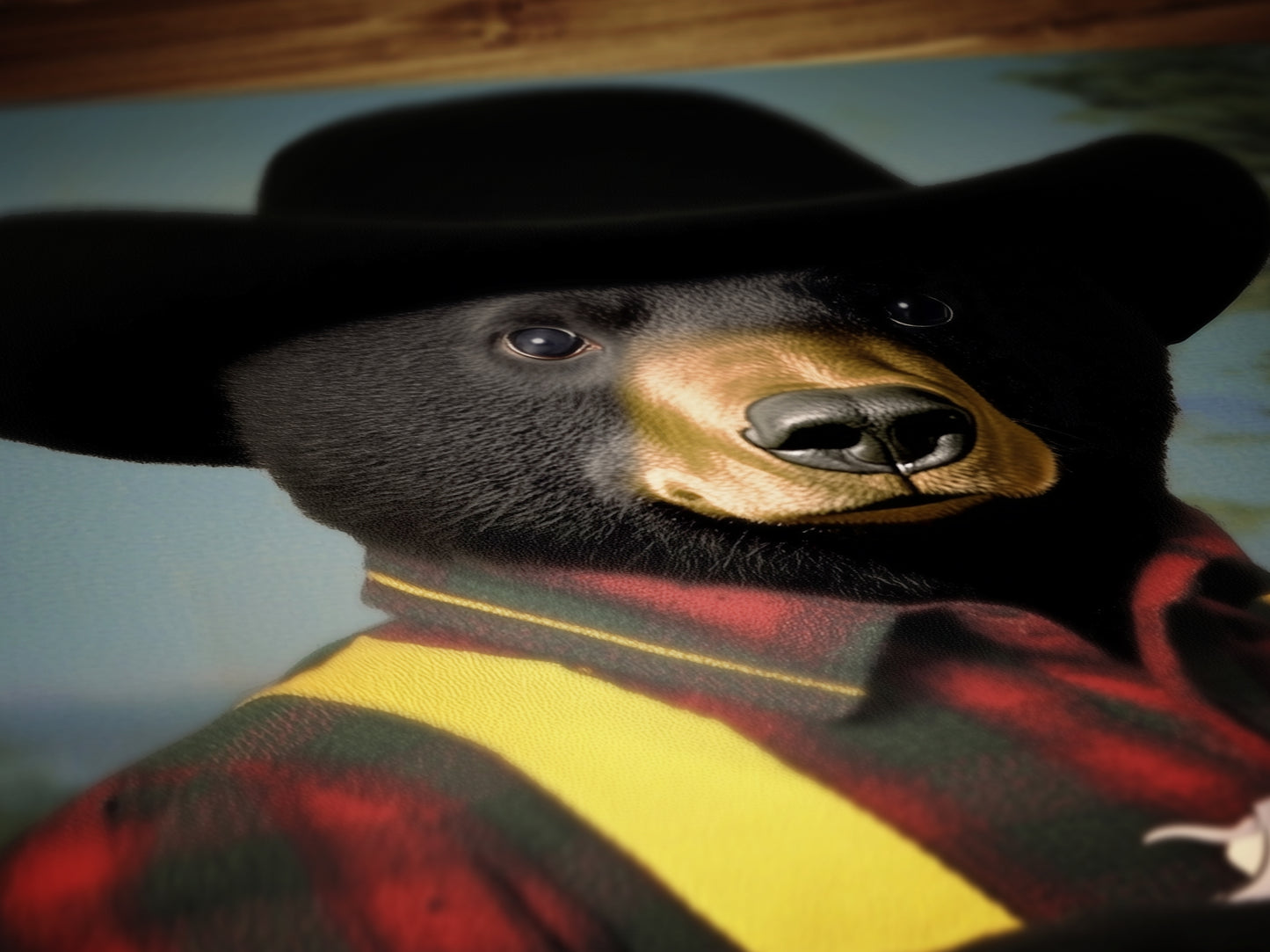 Cowboy Bear Wall Art, Funny Western Animal Print, Howdy Partner Western Wall Art Poster, Whimsical Cowboy Decor, Retro Wild West Aesthetic